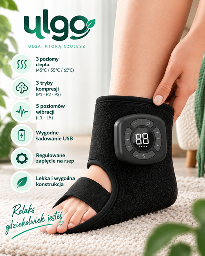 ULGO™ – Masażer Kostek 3w1 z Ciepłem, Kompresją i Wibracjami